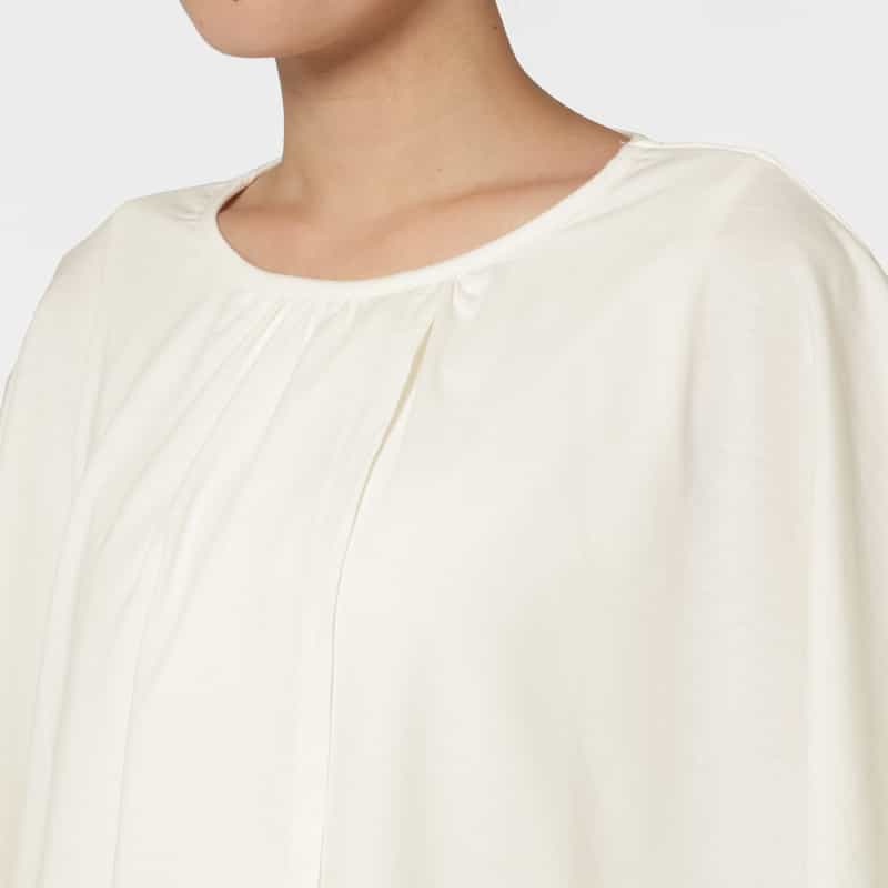 BARNEYS NEW YORK ウォッシャブル ケープデザインカットソー WHITE