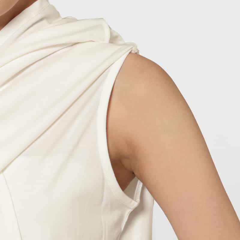BARNEYS NEW YORK ウォッシャブル ケープデザインカットソー WHITE