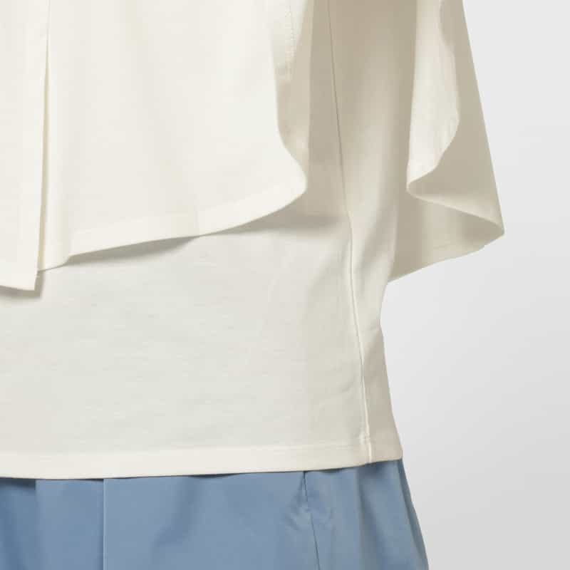 BARNEYS NEW YORK ウォッシャブル ケープデザインカットソー WHITE