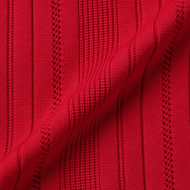 BARNEYS NEW YORK ウォッシャブル フレンチスリーブ ニットドレス（ペチコート付き） RED
