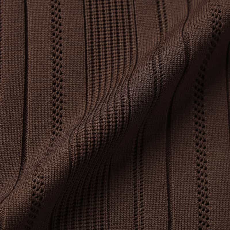 BARNEYS NEW YORK ウォッシャブル フレンチスリーブ ニットドレス（ペチコート付き） BROWN