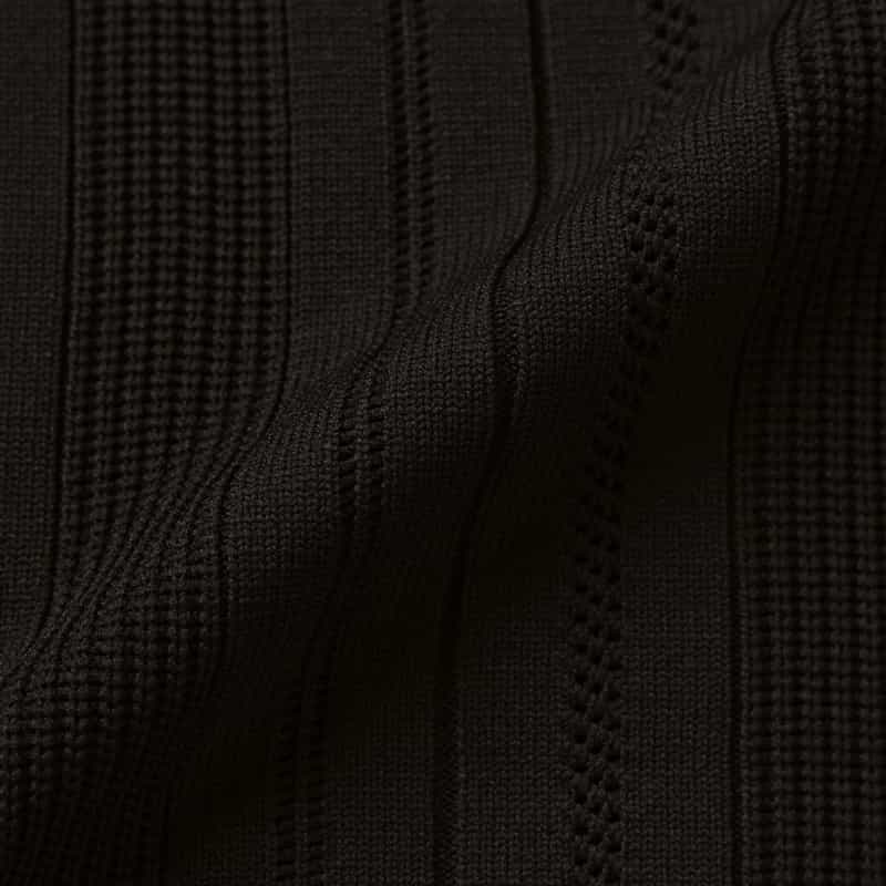BARNEYS NEW YORK ウォッシャブル フレンチスリーブ ニットドレス（ペチコート付き） BLACK