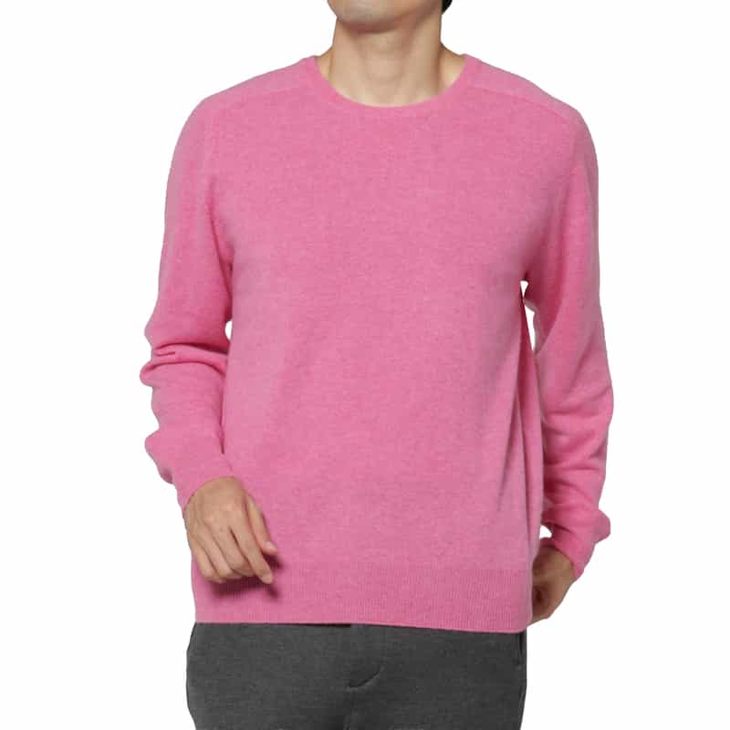 カシミヤ素材クルーネックニットプルオーバー