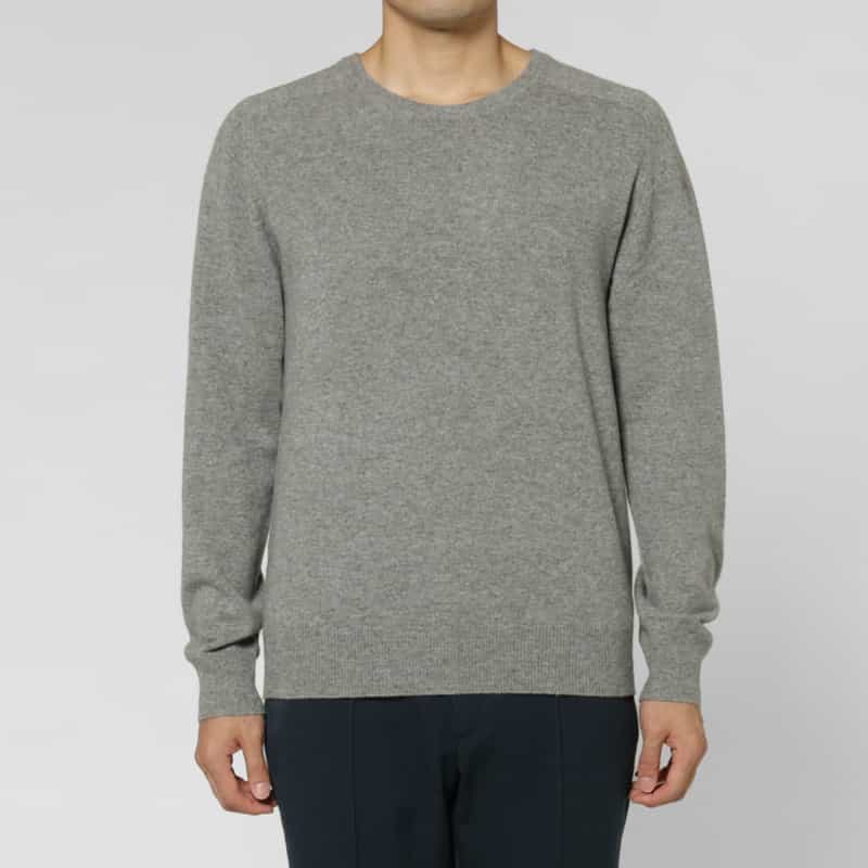 BARNEYS NEW YORK カシミヤ素材クルーネックニットプルオーバー GRAY