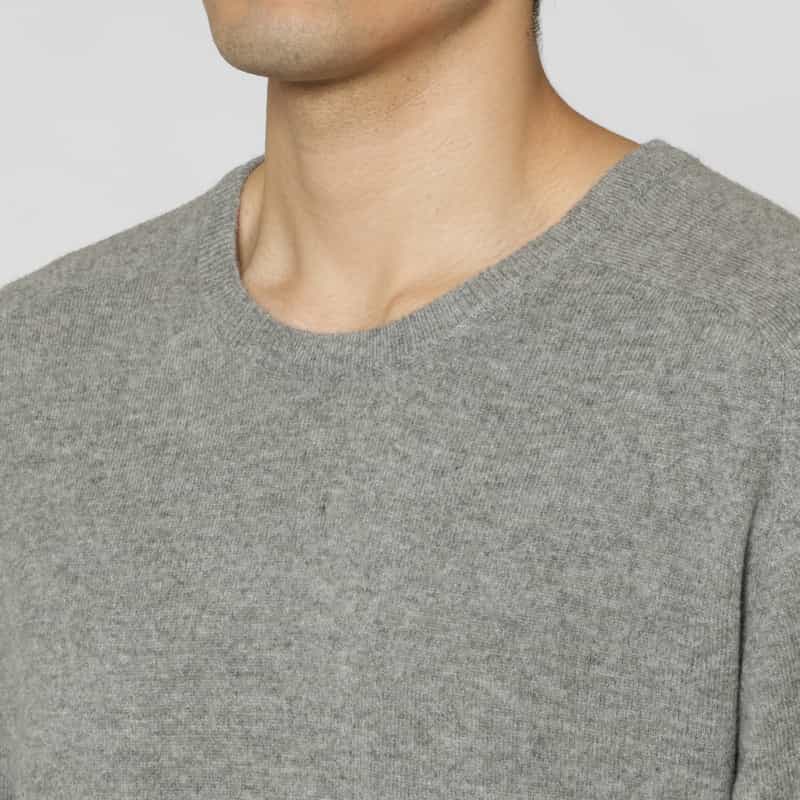 BARNEYS NEW YORK カシミヤ素材クルーネックニットプルオーバー GRAY