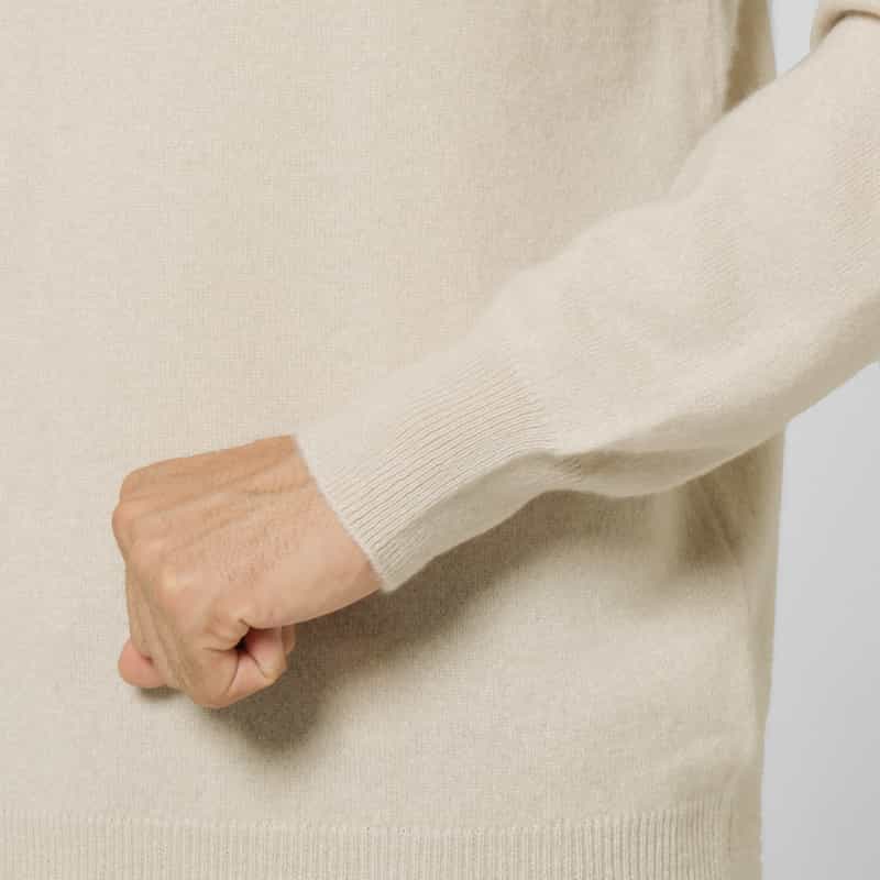 BARNEYS NEW YORK カシミヤ素材モックネックニットプルオーバー BEIGE