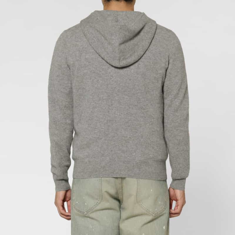 BARNEYS NEW YORK カシミヤ素材ジップアップニットフーディ GRAY
