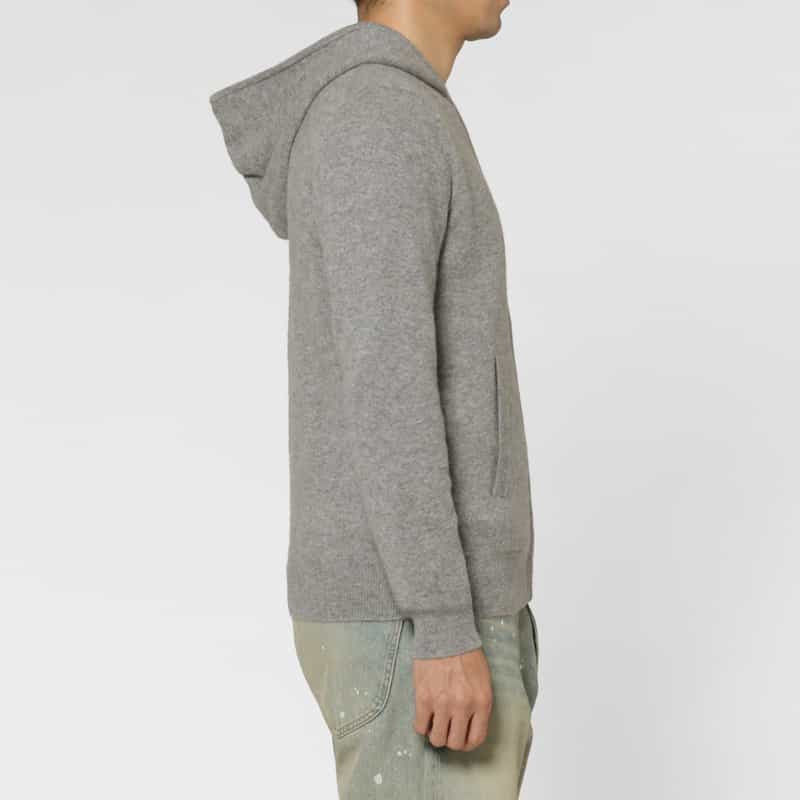 BARNEYS NEW YORK カシミヤ素材ジップアップニットフーディ GRAY