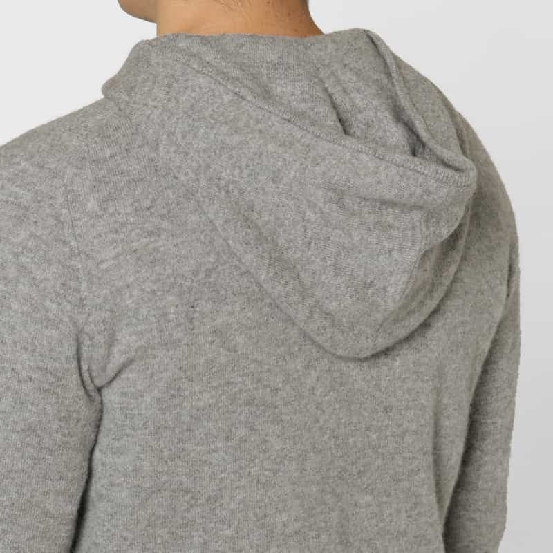 BARNEYS NEW YORK カシミヤ素材ジップアップニットフーディ GRAY