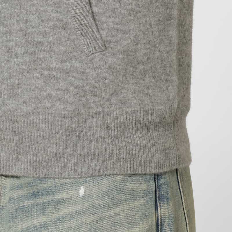 BARNEYS NEW YORK カシミヤ素材ジップアップニットフーディ GRAY