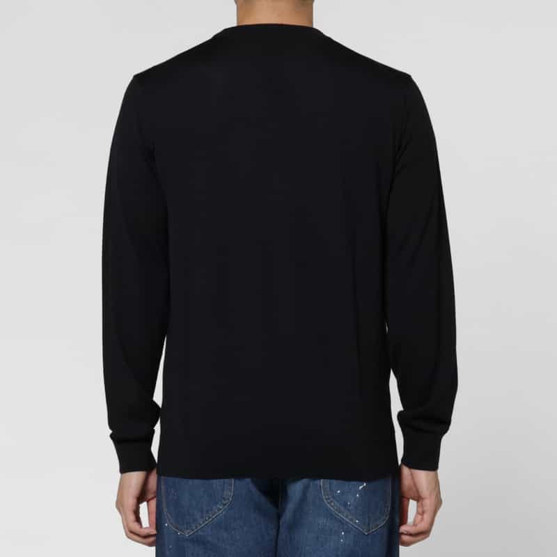 BARNEYS NEW YORK クルーネックニットプルオーバー（SUPER140s） BLACK