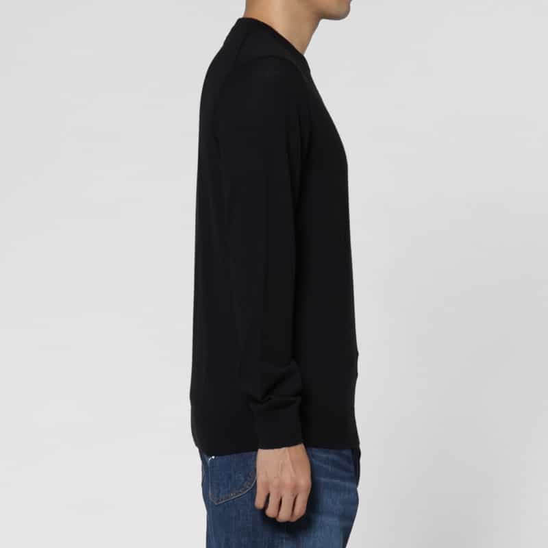 BARNEYS NEW YORK クルーネックニットプルオーバー（SUPER140s） BLACK