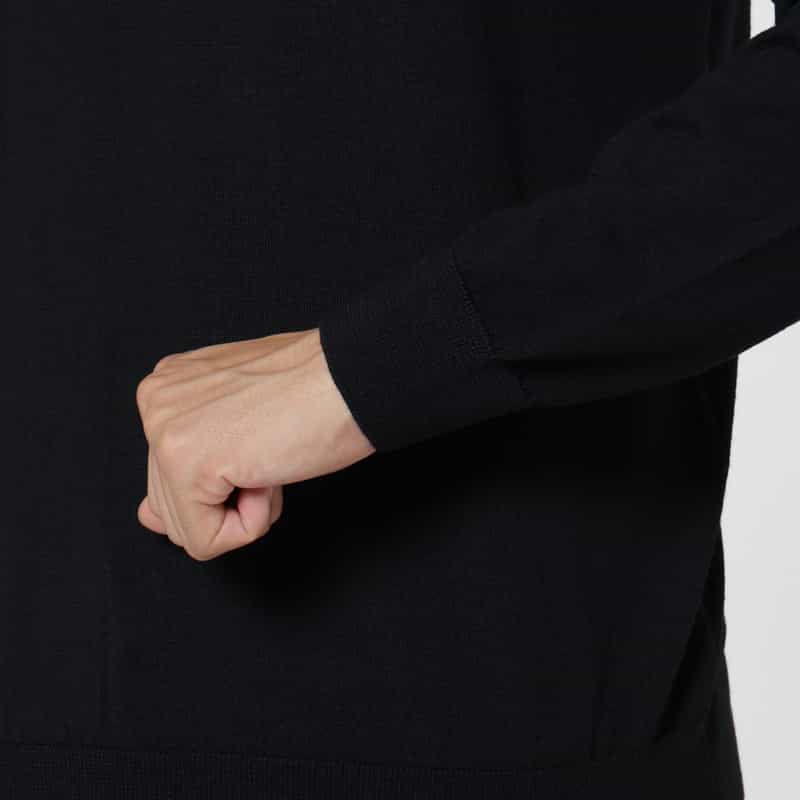 BARNEYS NEW YORK クルーネックニットプルオーバー（SUPER140s） BLACK