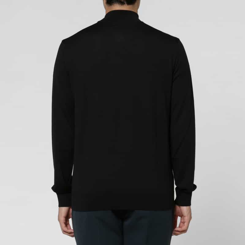BARNEYS NEW YORK モックネックニットプルオーバー（SUPER140s） BLACK