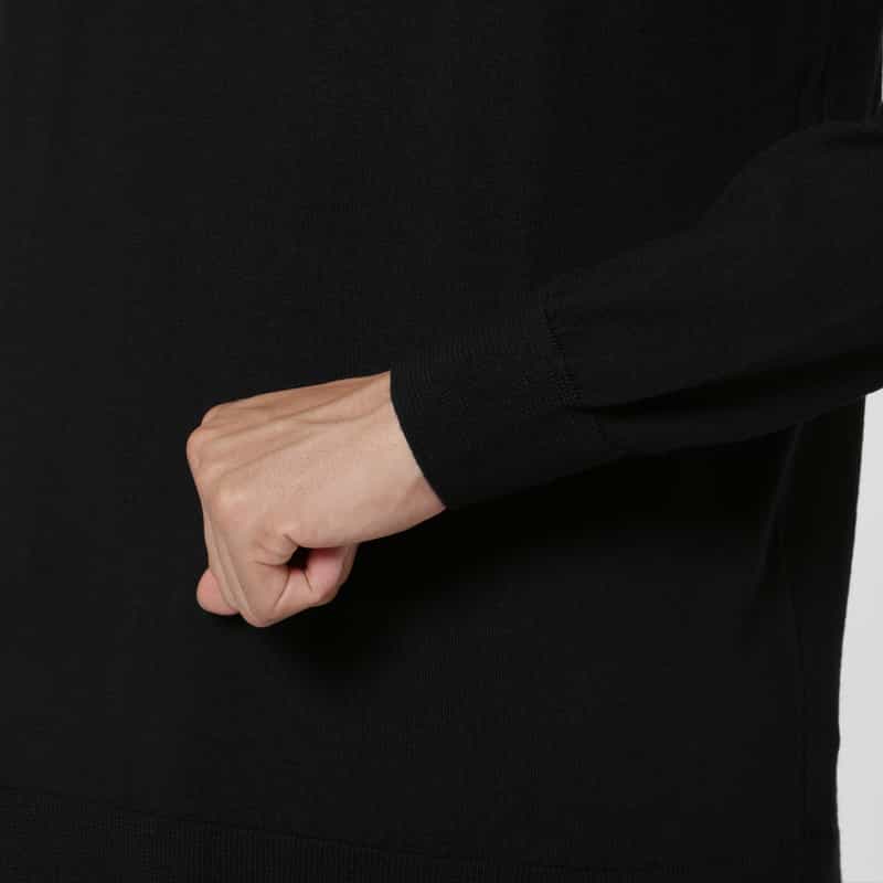 BARNEYS NEW YORK モックネックニットプルオーバー（SUPER140s） BLACK