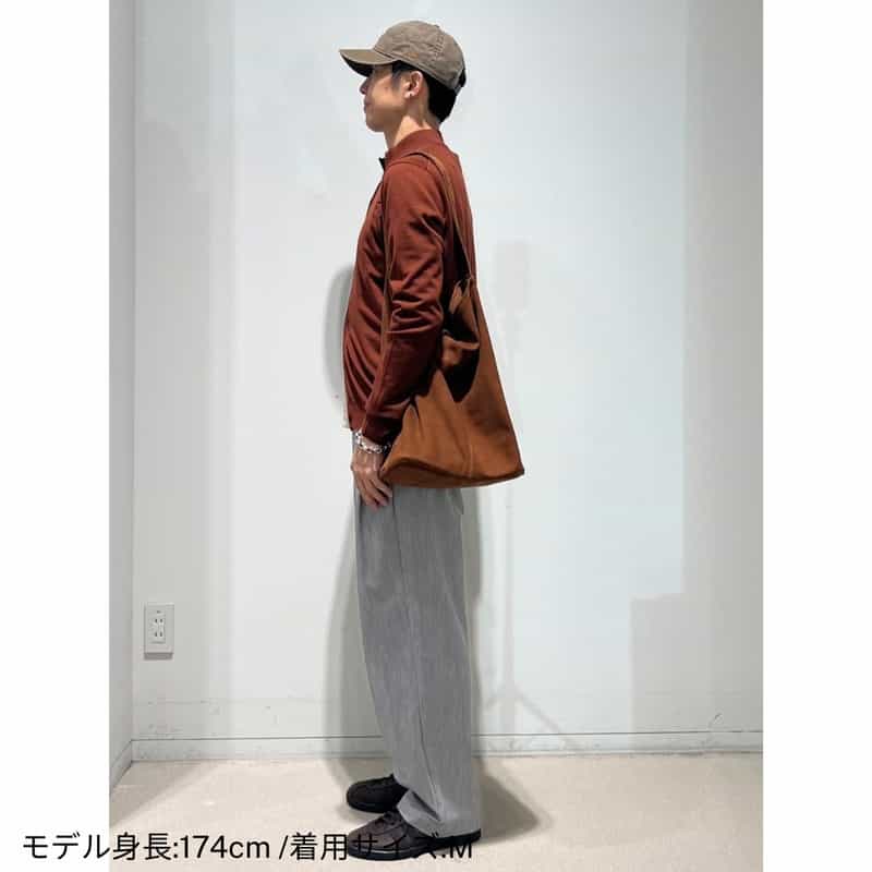BARNEYS NEW YORK ロングスリーブスタンドカラーニットカーディガン（SUPER140s） BROWN