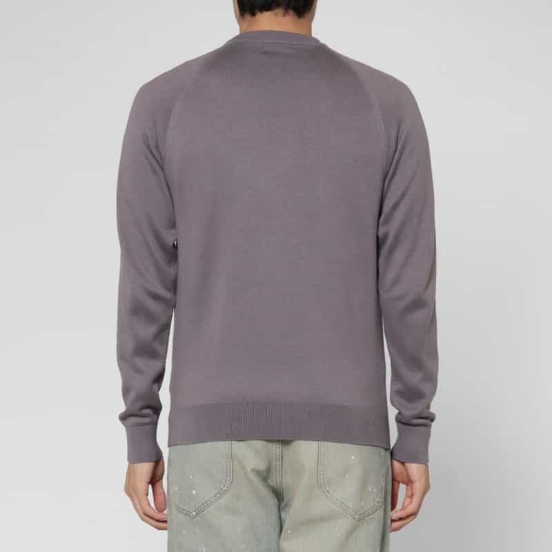 BARNEYS NEW YORK シルク ラグランスリーブクルーネックニットプルオーバー GRAY