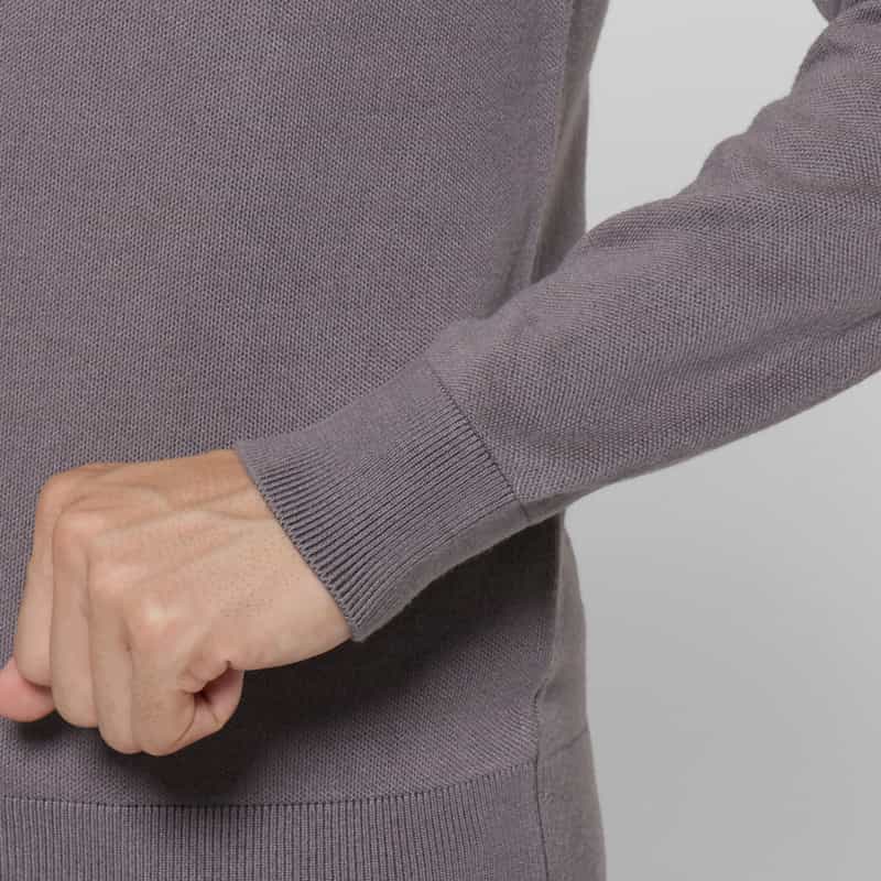 BARNEYS NEW YORK シルク ラグランスリーブクルーネックニットプルオーバー GRAY