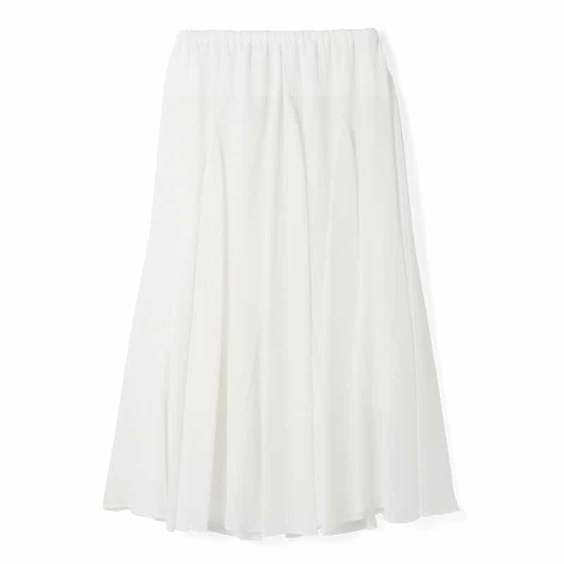BARNEYS NEW YORK セットアップ ウォッシャブル サテンサッカー素材ギンガムチェック柄ドローストリングスカート WHITE
