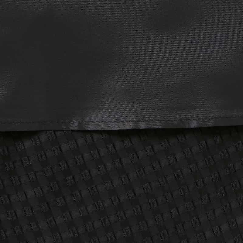 BARNEYS NEW YORK セットアップ ウォッシャブル サテンサッカー素材ギンガムチェック柄ドローストリングスカート BLACK