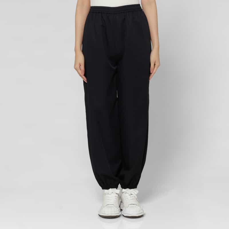 BARNEYS NEW YORK ウォッシャブル ドローストリング バルーンイージーパンツ NAVY