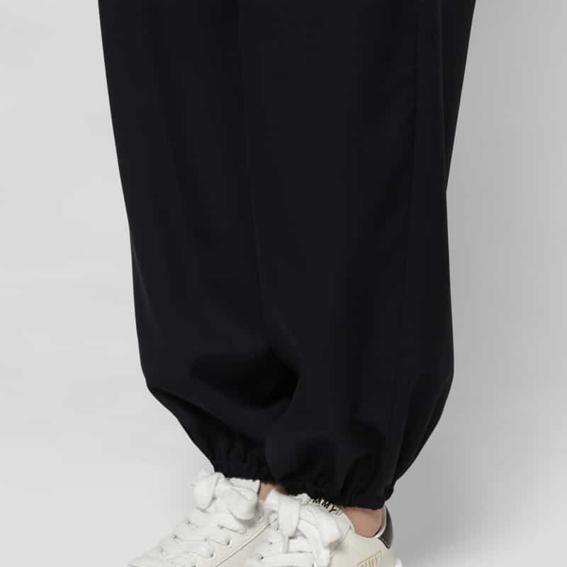 BARNEYS NEW YORK ウォッシャブル ドローストリング バルーンイージーパンツ NAVY