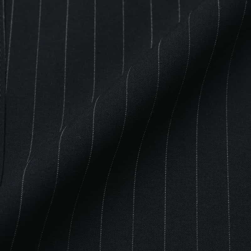 BARNEYS NEW YORK ウォッシャブル ピンストライプ柄ドローストリング付きワイドパンツ NAVY