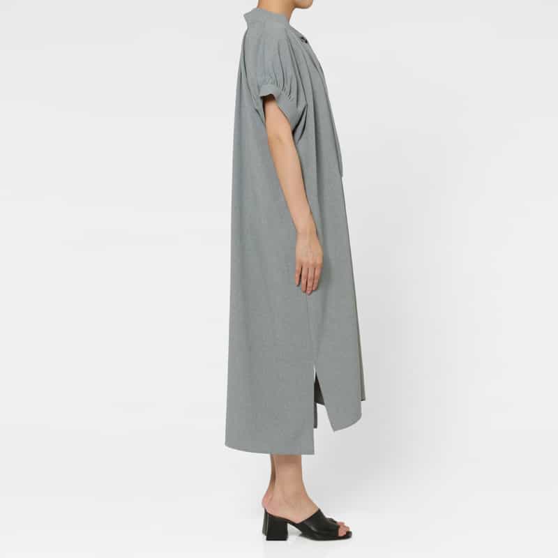 BARNEYS NEW YORK ウォッシャブル ボウタイ付きドレス GRAY