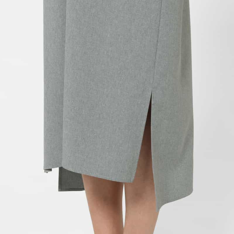 BARNEYS NEW YORK ウォッシャブル ボウタイ付きドレス GRAY