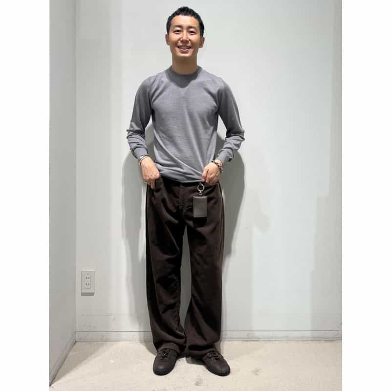 MAURO OTTAVIANI MAURO OTTAVIANI＜マウロ オッタヴィアーニ＞ ロングスリーブクルーネックニットプルオーバー LT GRAY