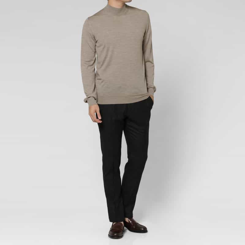 MAURO OTTAVIANI MAURO OTTAVIANI＜マウロ オッタヴィアーニ＞ ウール素材モックネックニットプルオーバー BEIGE