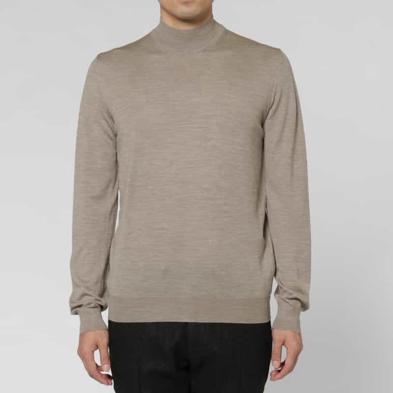 MAURO OTTAVIANI MAURO OTTAVIANI＜マウロ オッタヴィアーニ＞ ウール素材モックネックニットプルオーバー BEIGE