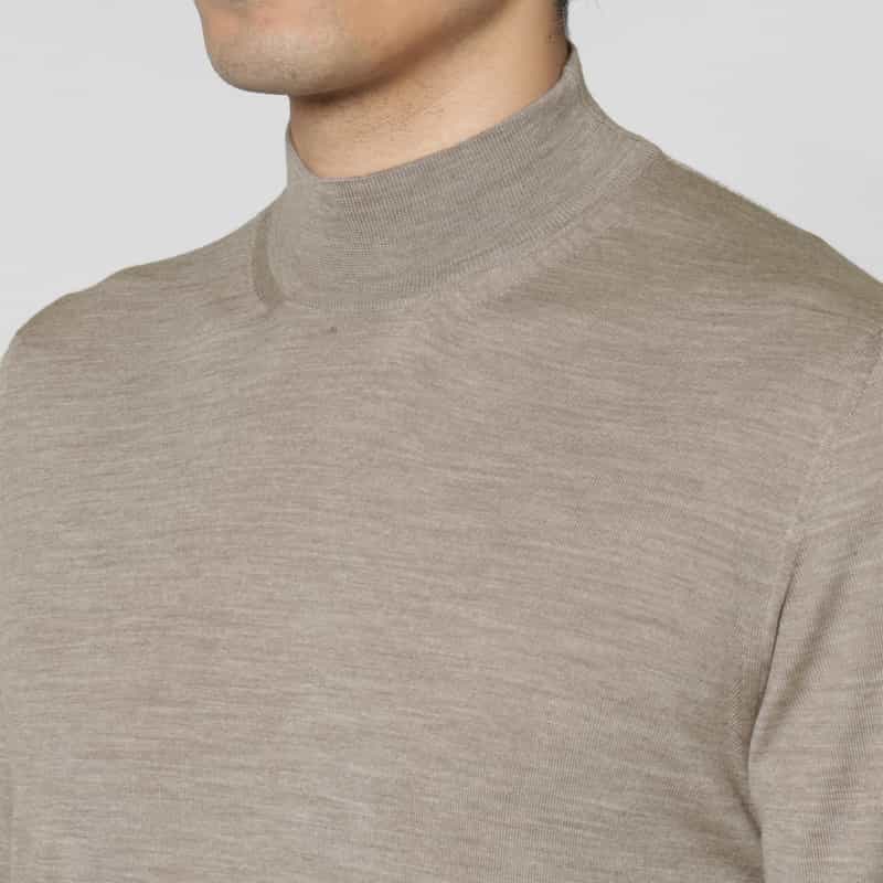 MAURO OTTAVIANI MAURO OTTAVIANI＜マウロ オッタヴィアーニ＞ ウール素材モックネックニットプルオーバー BEIGE