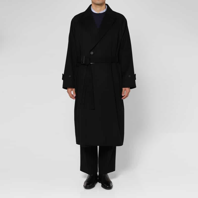 SSSTEIN SSSTEIN＜シュタイン＞ ウールカシミヤ素材ピークドラペルオーバーコート BLACK
