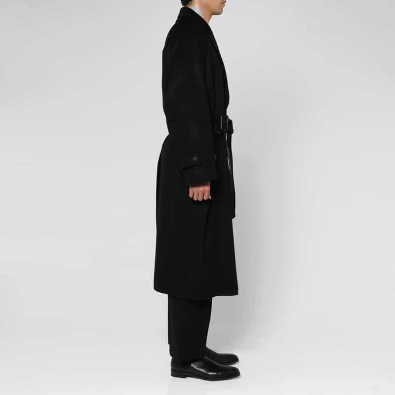 SSSTEIN SSSTEIN＜シュタイン＞ ウールカシミヤ素材ピークドラペルオーバーコート BLACK