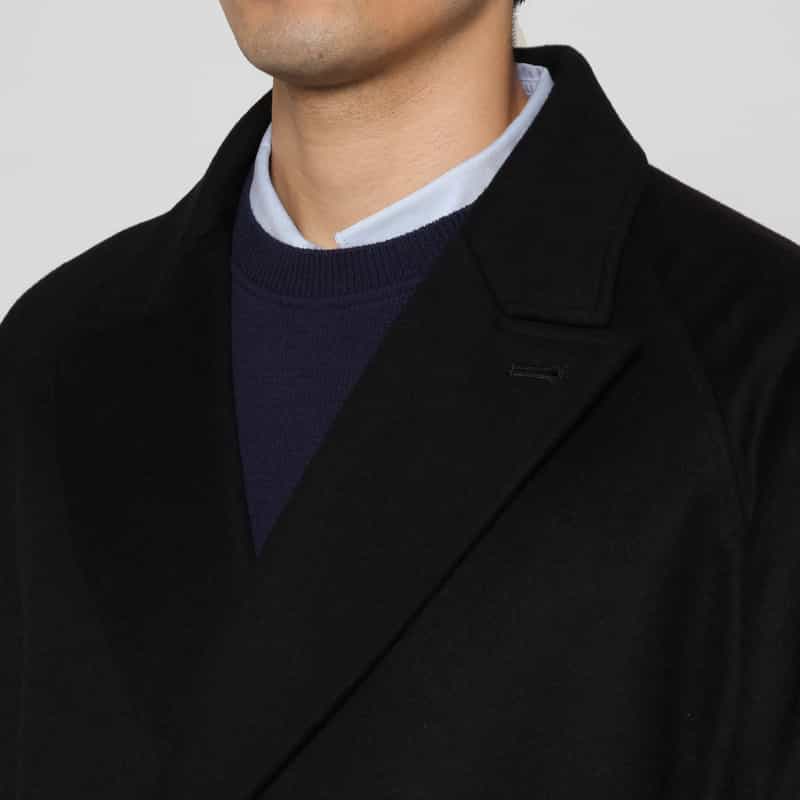 SSSTEIN SSSTEIN＜シュタイン＞ ウールカシミヤ素材ピークドラペルオーバーコート BLACK