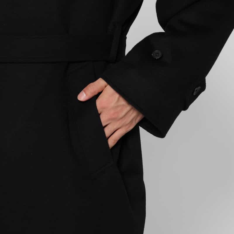SSSTEIN SSSTEIN＜シュタイン＞ ウールカシミヤ素材ピークドラペルオーバーコート BLACK