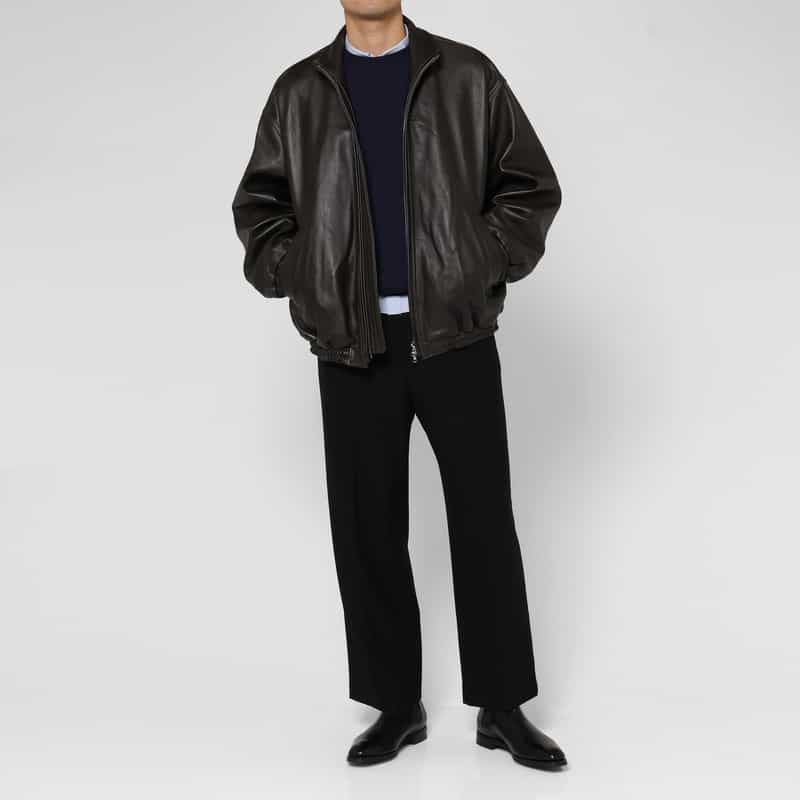 SSSTEIN SSSTEIN＜シュタイン＞ スタンドカラージップアップレザージャケット BLACK