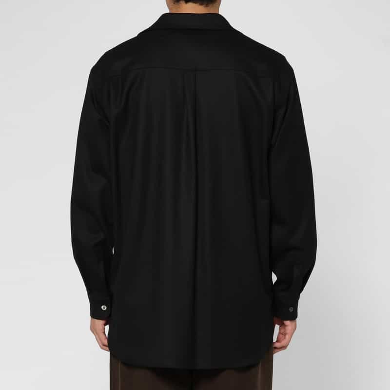 SSSTEIN SSSTEIN＜シュタイン＞ ウールフランネル素材スキッパーシャツ BLACK