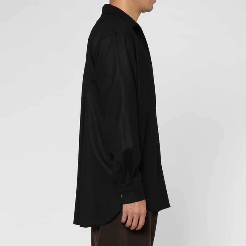 SSSTEIN SSSTEIN＜シュタイン＞ ウールフランネル素材スキッパーシャツ BLACK