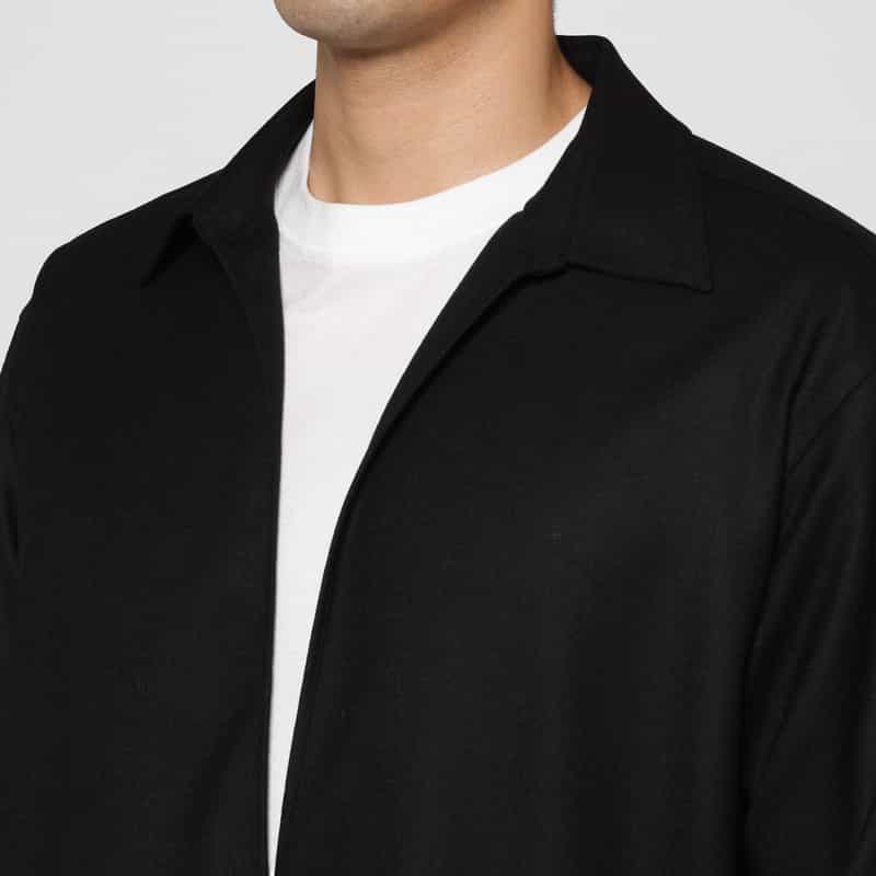 SSSTEIN SSSTEIN＜シュタイン＞ ウールフランネル素材スキッパーシャツ BLACK