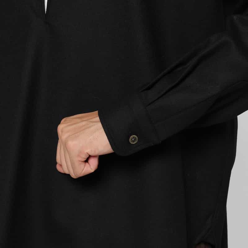 SSSTEIN SSSTEIN＜シュタイン＞ ウールフランネル素材スキッパーシャツ BLACK