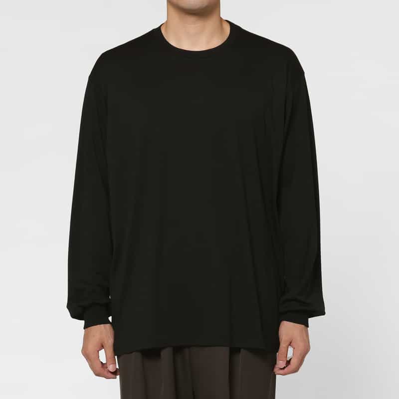SSSTEIN SSSTEIN＜シュタイン＞ ウール素材ロングスリーブTシャツ BLACK