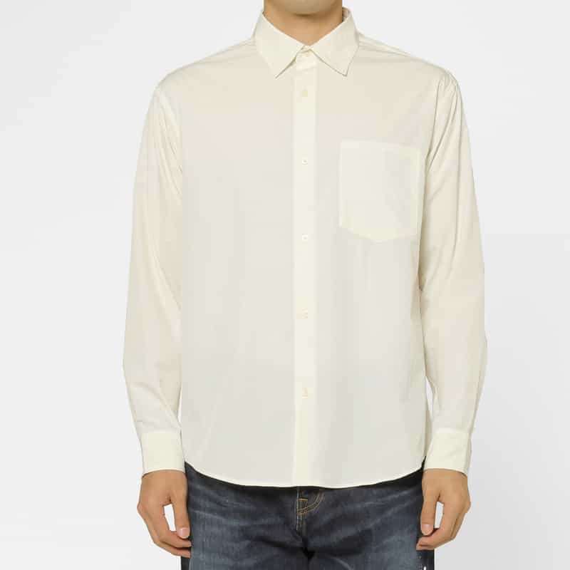 BARNEYS NEW YORK ストレッチ素材カジュアルシャツ WHITE