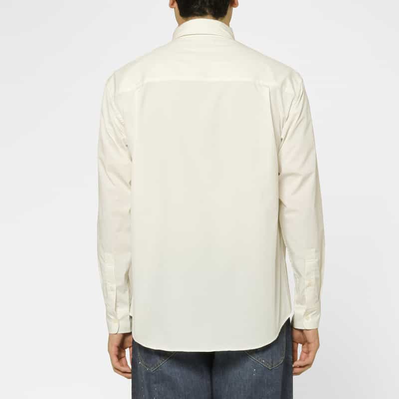 BARNEYS NEW YORK ストレッチ素材カジュアルシャツ WHITE