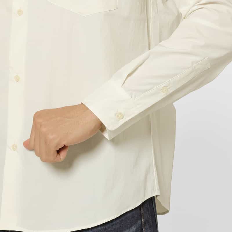BARNEYS NEW YORK ストレッチ素材カジュアルシャツ WHITE