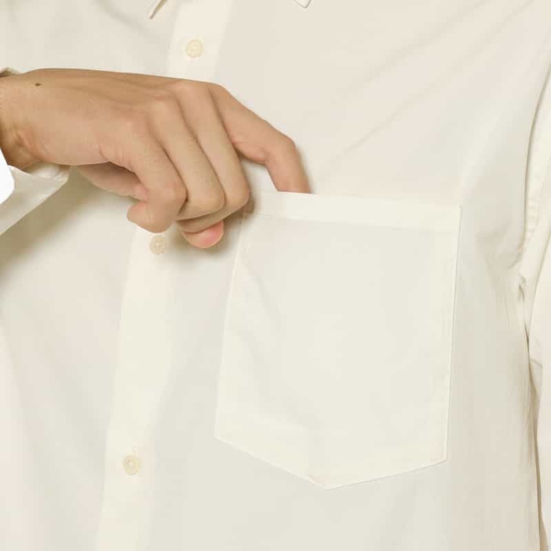 BARNEYS NEW YORK ストレッチ素材カジュアルシャツ WHITE