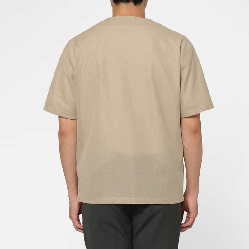 BARNEYS NEW YORK ジャージー素材ショートスリーブカーディガン BEIGE