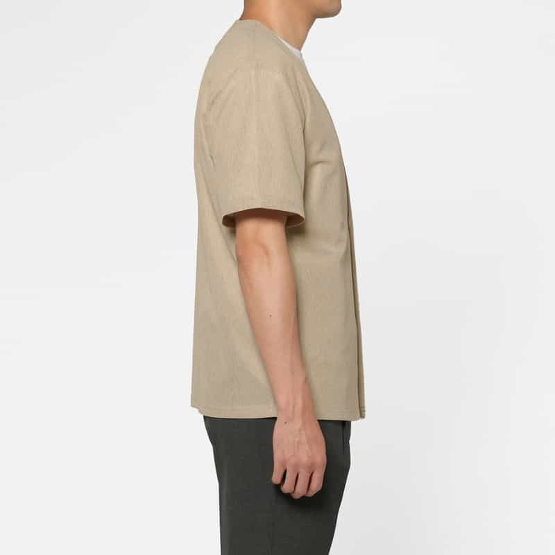 BARNEYS NEW YORK ジャージー素材ショートスリーブカーディガン BEIGE