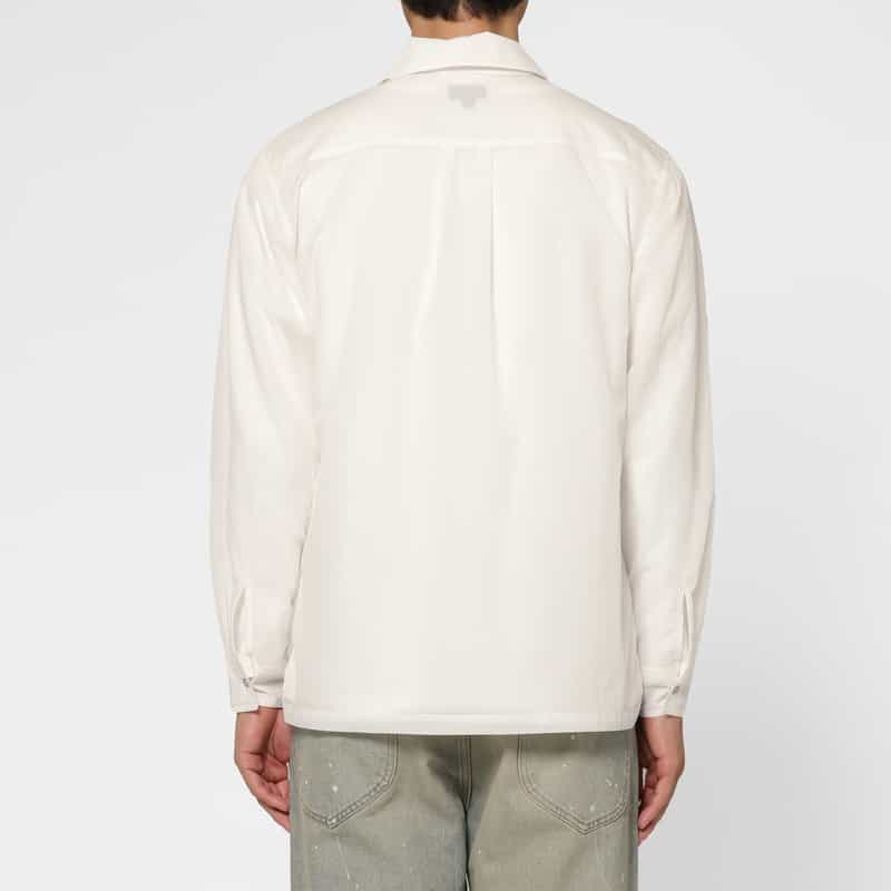 BARNEYS NEW YORK フラフリップ素材ナイロンシャツ WHITE